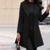 Mid-length Coat solid color ladies Woolen